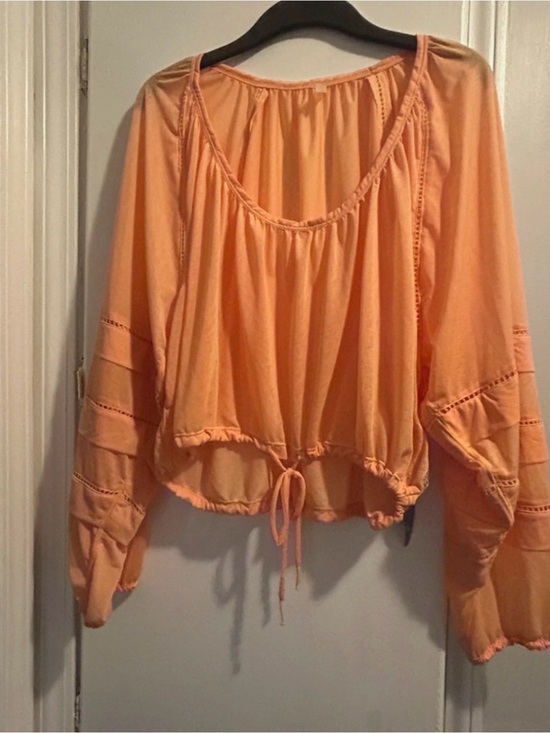 FP Movement by Free People Tops - FP Movement Peach Long-Sleeve Drawstring Crop Tunic